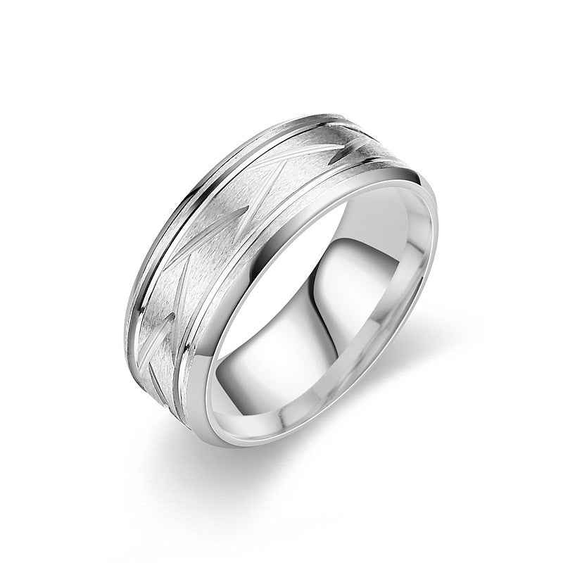 Titanium Steel Frosted Men's Ring