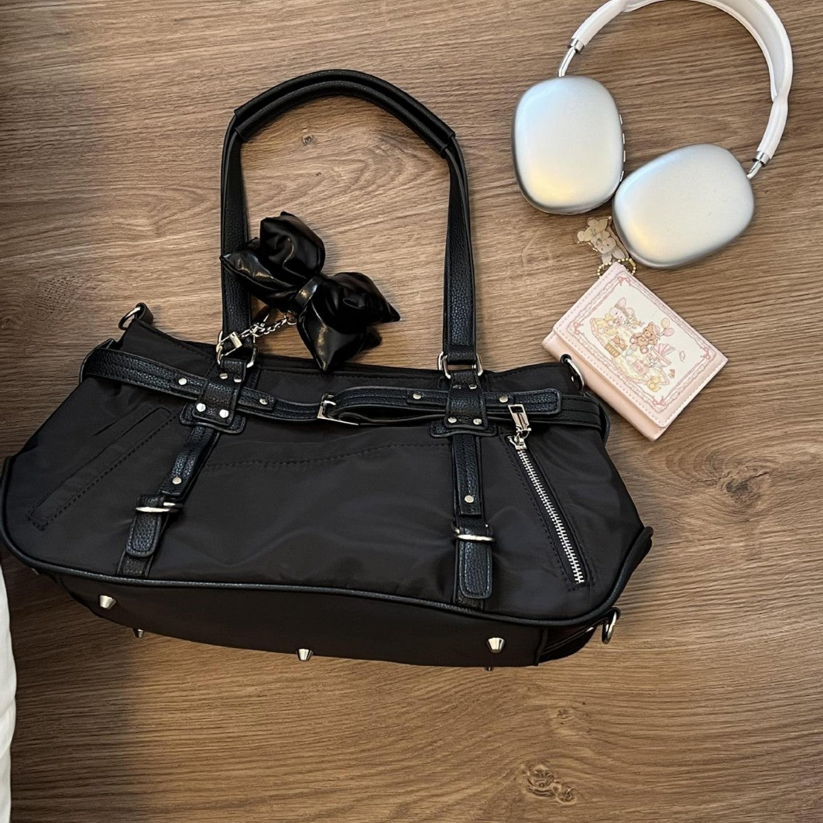 Girl's Headwind Texture Motorcycle Satchel
