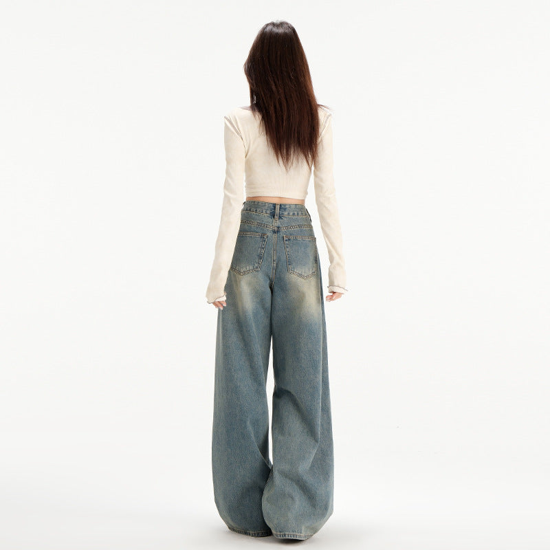 Loose Drooping Wide Leg Jeans