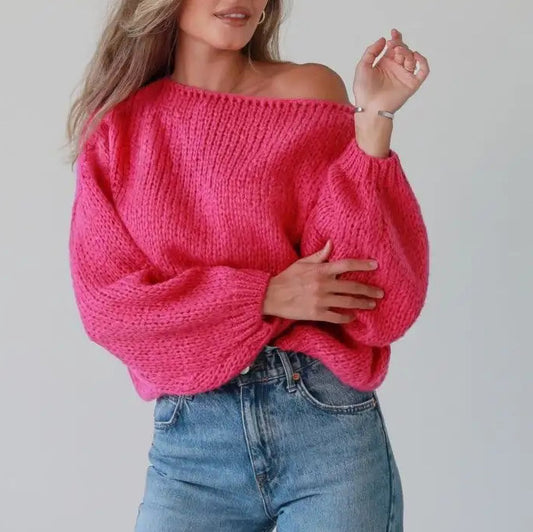 Women's Off-shoulder  Pullover Sweater