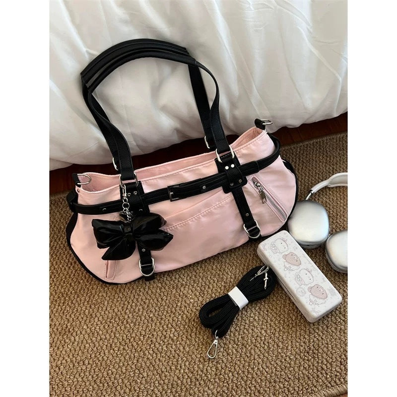 Girl's Headwind Texture Motorcycle Satchel