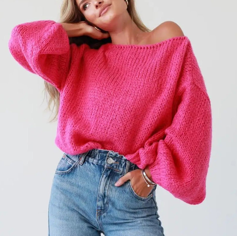 Women's Off-shoulder  Pullover Sweater
