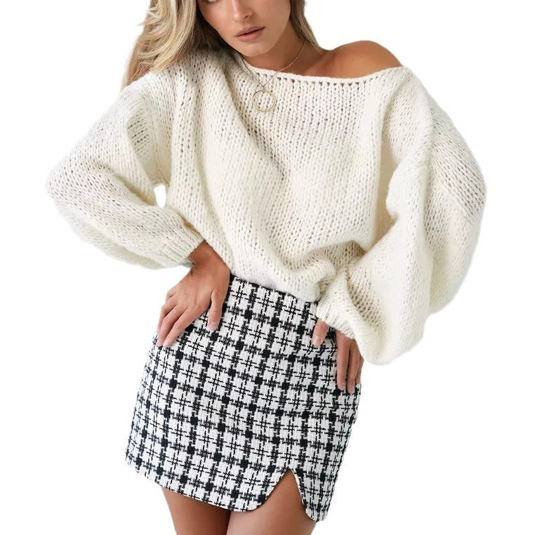Women's Off-shoulder  Pullover Sweater