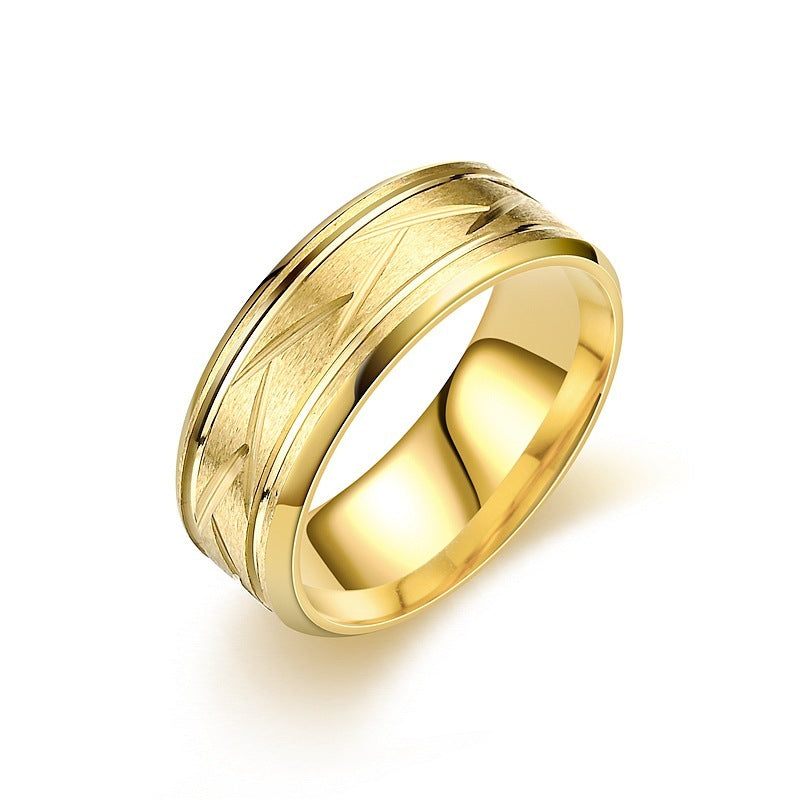 Titanium Steel Frosted Men's Ring